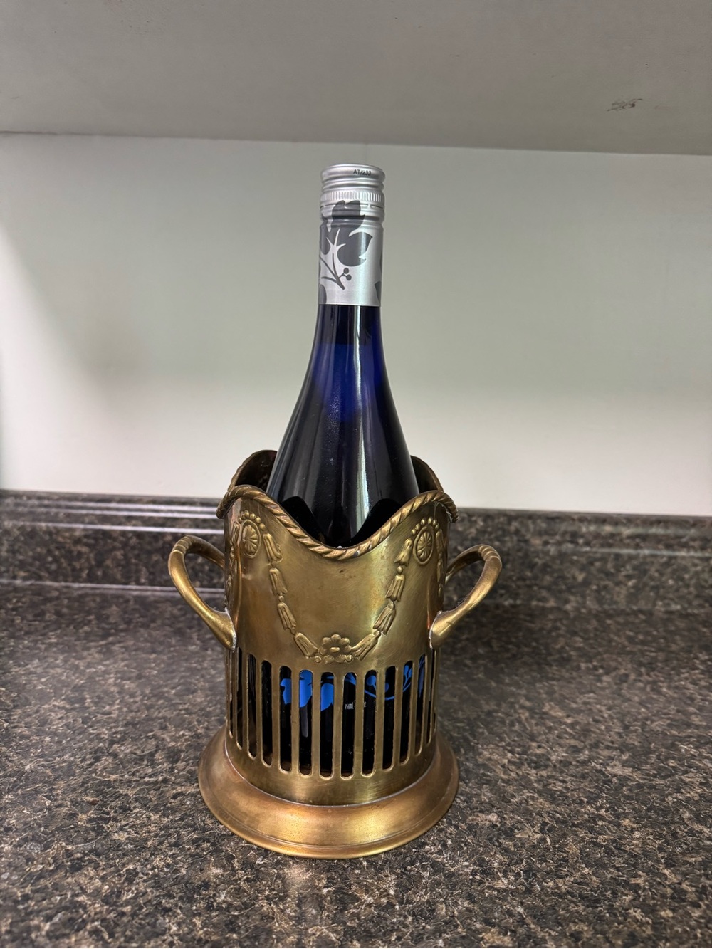 Brass champagne wine bottle holder home decor